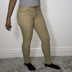 Low waisted Khaki skinny jeggings